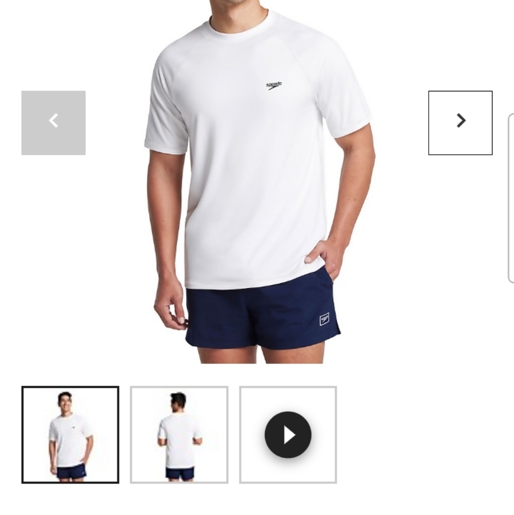 Speedo White Short Sleeve Rashguard